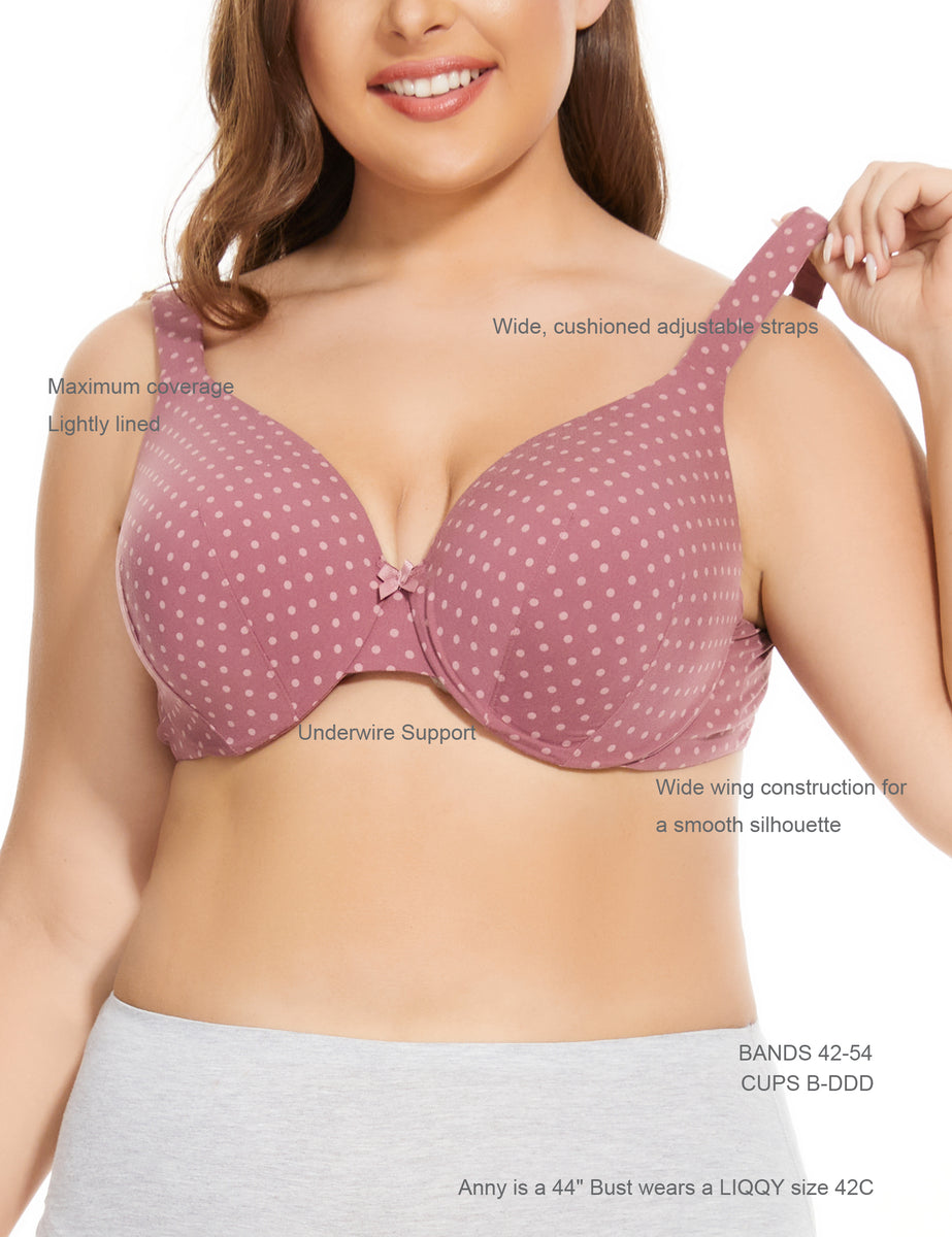 Women's Plus Size Full Coverage Lightly Lined Underwire Support