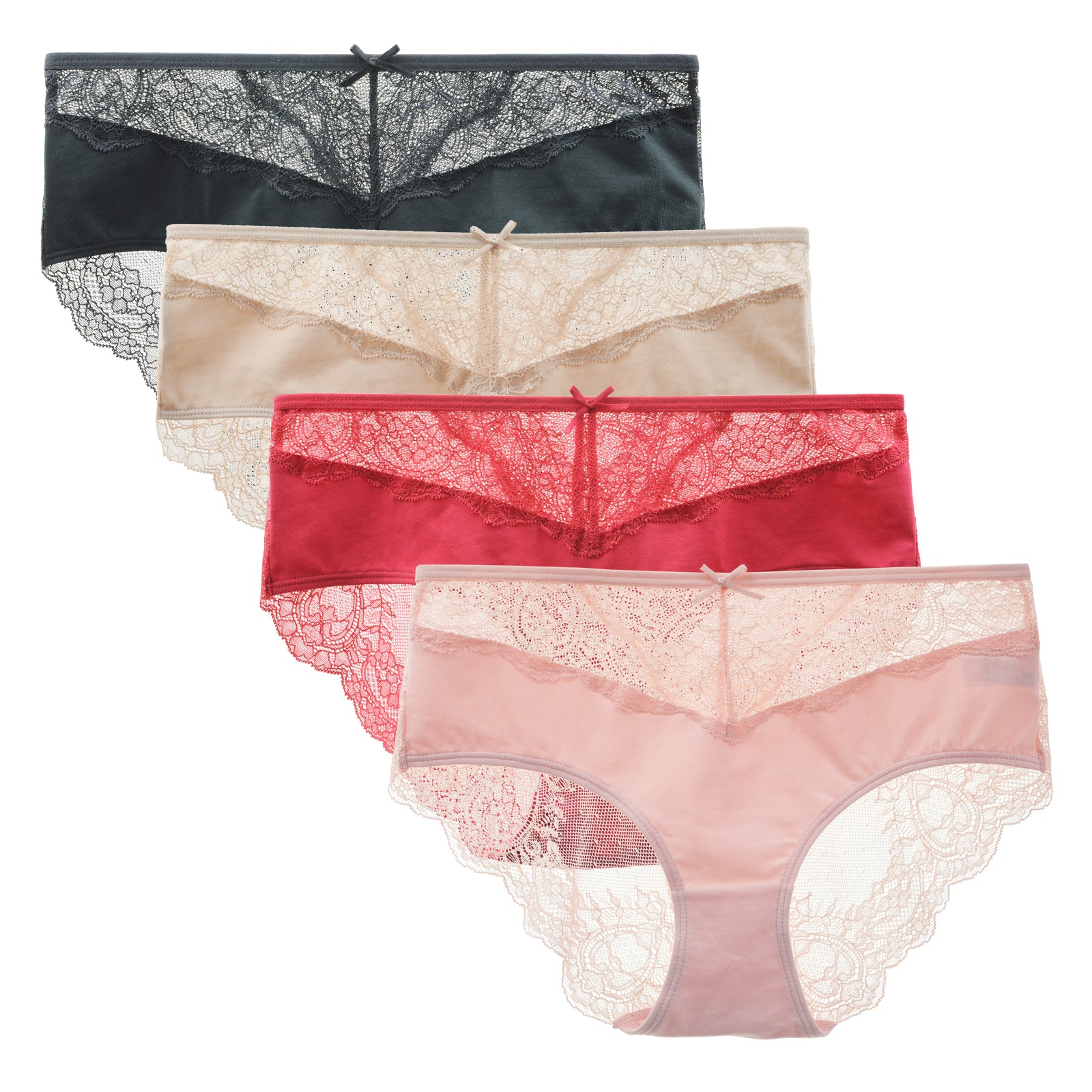 4-pack Invisible Hipster Briefs - Black - Ladies