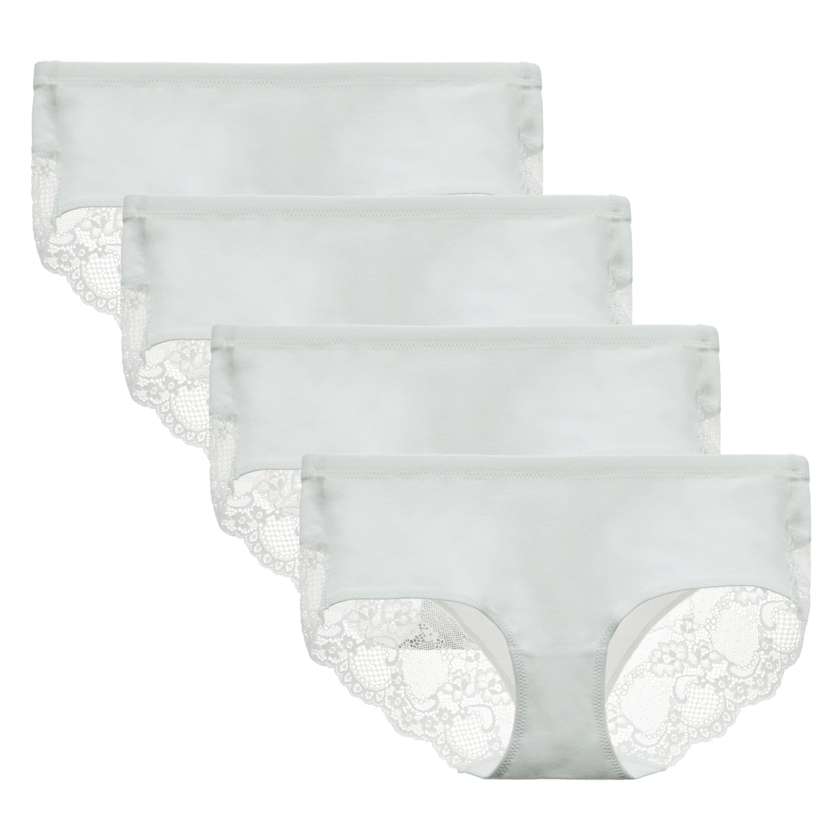 Buy SOIE Mid Rise Medium Coverage Lacy Brief Panty-White online