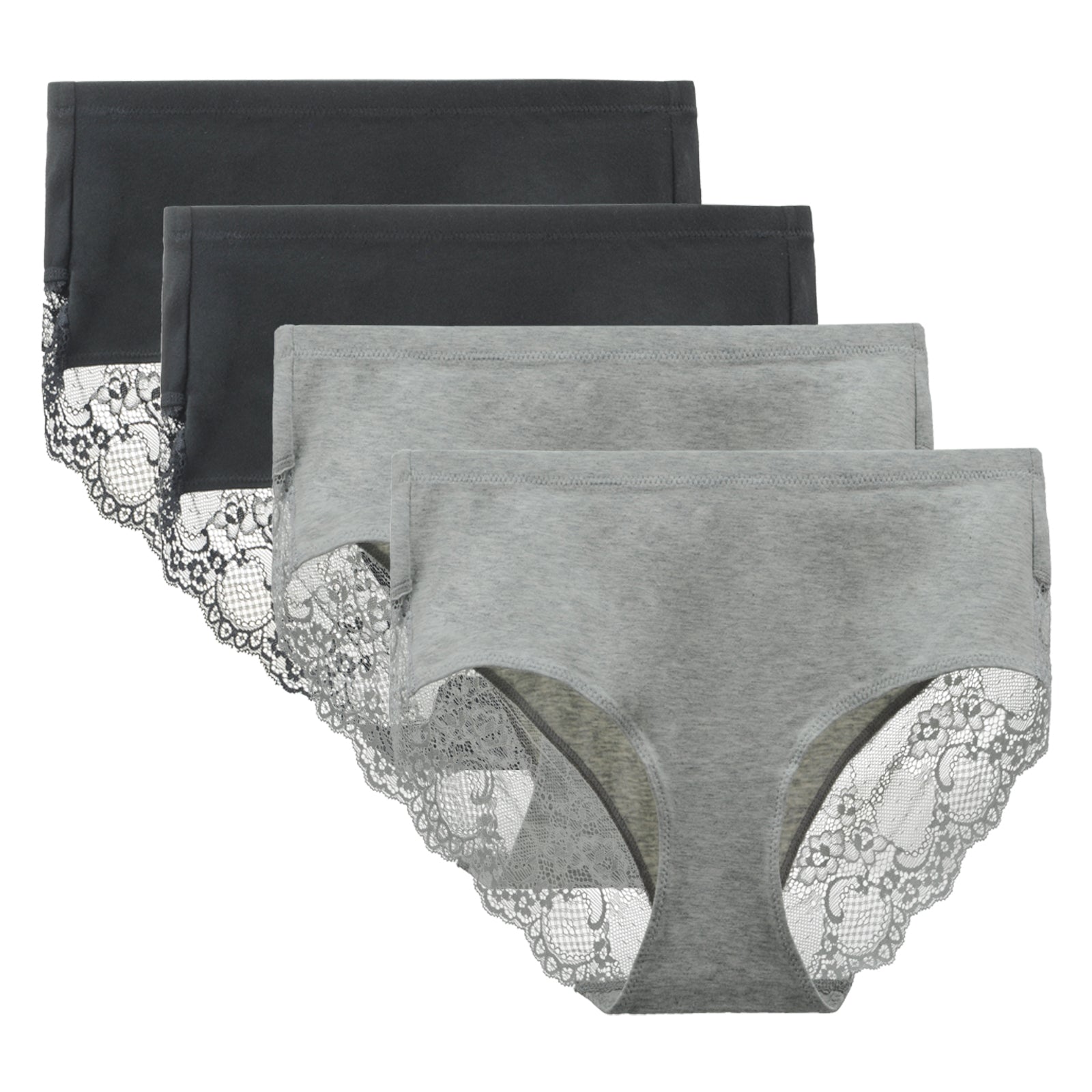 LIQQY Women's 4 Pack No-Show Lingerie Thong Panties Underwear