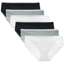 LIQQY Women's Cotton Underwear Lace Trim Hipster Breathable Panties Ladies Underwear