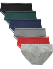 LIQQY Women's Cotton Underwear Lace Trim Hipster Breathable Panties Ladies Underwear