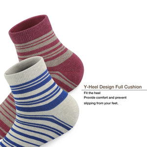 Men’s  Cotton Ankle Socks Pin Stripe Thin Low Cut Breathable Summer Quarter Sock 5 Pairs
