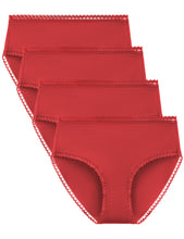 LIQQY Women's Breathable Hi-Cut Knickers Cotton Lace Brief High Waist Panties Multipack