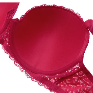 LIQQY Women's Plus Size Curvy Signature Lace Push-up Underwire Contour Bra 34D-44H