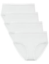 LIQQY Women's Breathable Hi-Cut Knickers Cotton Lace Brief High Waist Panties Multipack