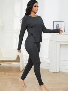 Women's Ultra Thin Crew Neck Long-Sleeve Thermal Underwear Shirt Top Undershirt