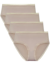 LIQQY Women's Breathable Hi-Cut Knickers Cotton Lace Brief High Waist Panties Multipack