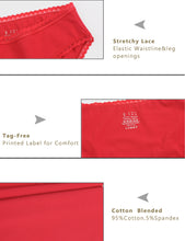 LIQQY Women's Breathable Hi-Cut Knickers Cotton Lace Brief High Waist Panties Multipack