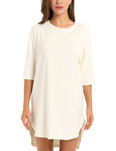 LIQQY Women's Nightgown Scoop Neck 3/4 Sleeve Oversized Pajamas Loose Sleep Dress Loungewear